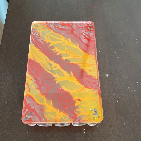 Hand painted polycarbon plastic tray - Picture 4 of 5